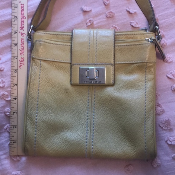 TIGNANELLO Yellow Pebble Leather Crossbody - Picture 9 of 11